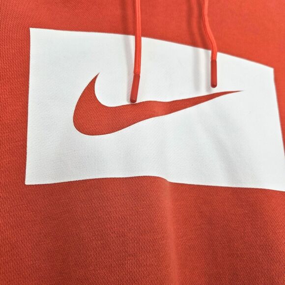 NIKE Hoodie Girls LARGE or Womens SMALL Dark Orange Peach Swoosh Logo - Picture 4 of 12